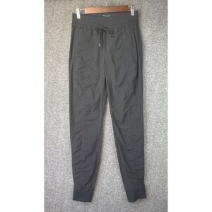 Athleta Attitude II Pant Black Joggers Tapered Ruched Travel Size 4 Tall Gym Run